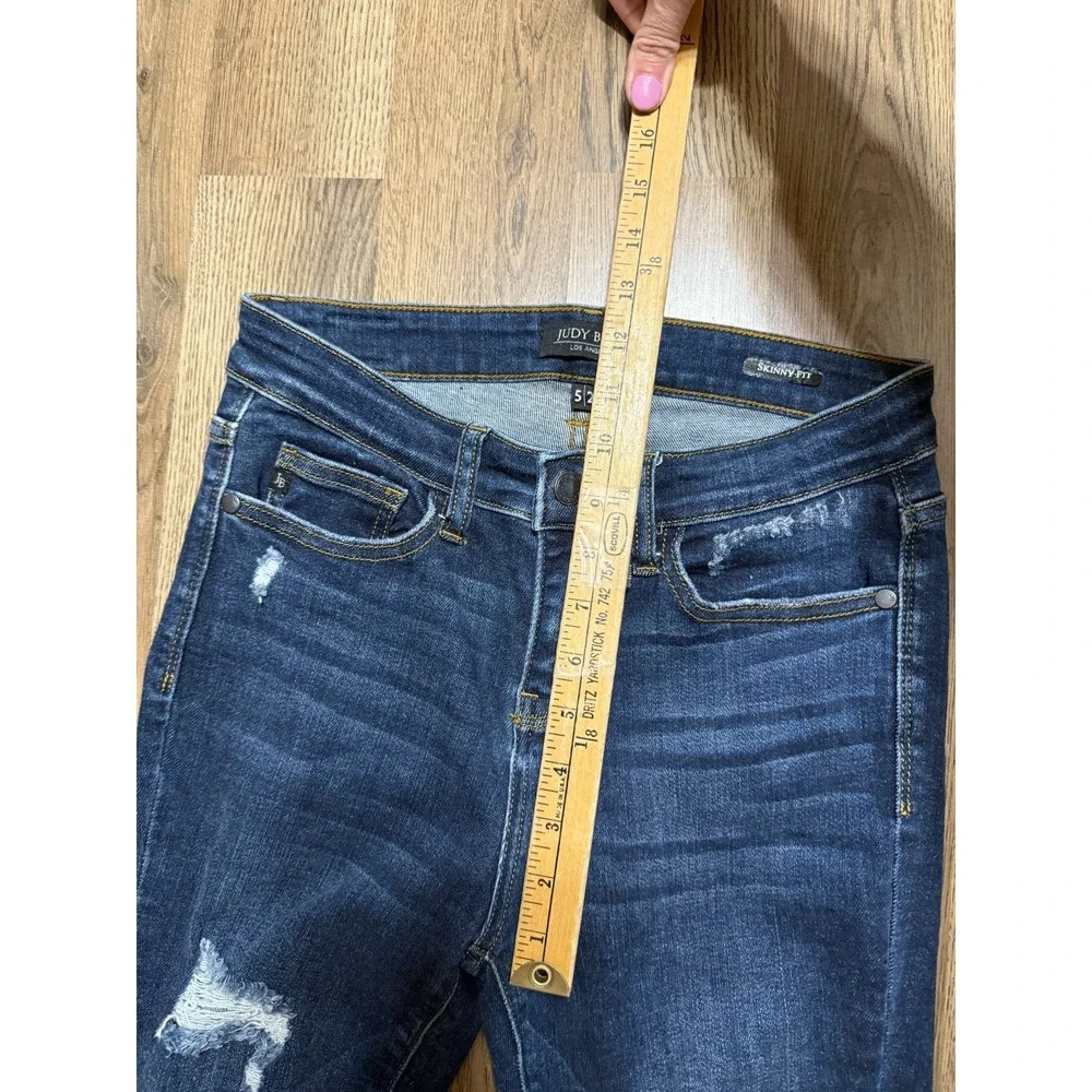 Judy Blue Jeans, Women's Size 5/27, Blue, Denim, Skinny Fit, Distressed, Pockets - Picture 10 of 12